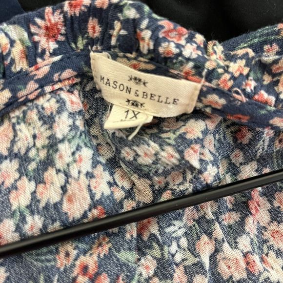 Mason & Belle Womens Floral Blouse Size 1X V-Neck Fall Autumn - Picture 5 of 7